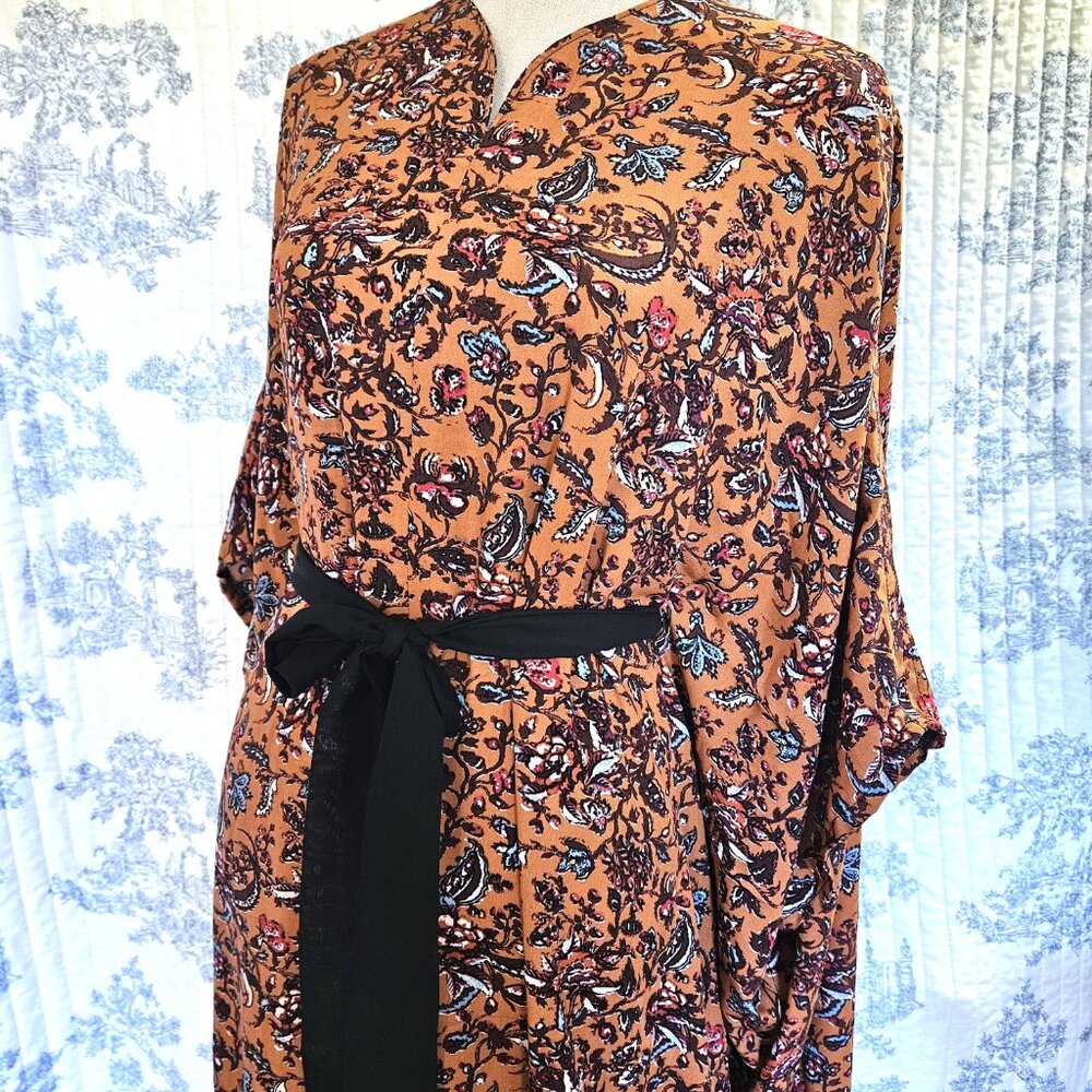 Caftan Reddish Brown Floral S to Plus New - Picture 3 of 9